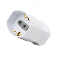 Schuko flying net socket + 10-16A bypass white