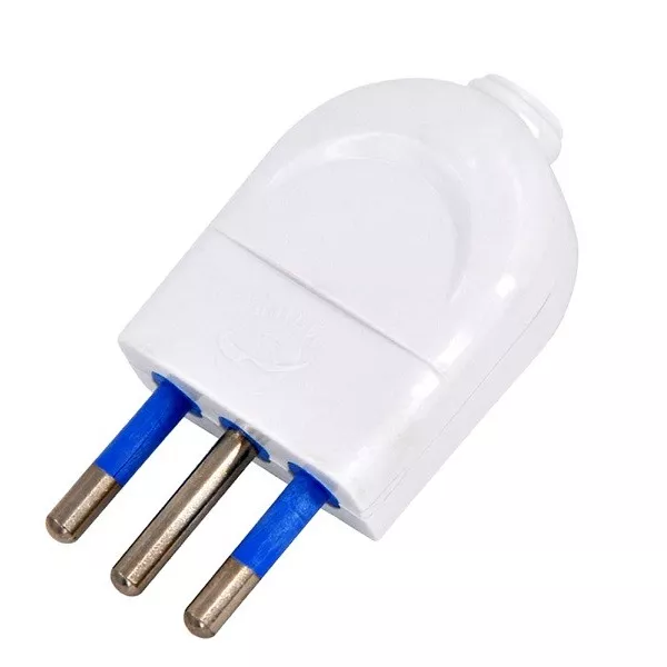 White 10A mains plug