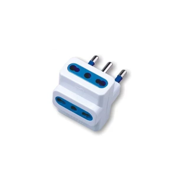 Triple adapter with 3 10-16A sockets and white 16A plug