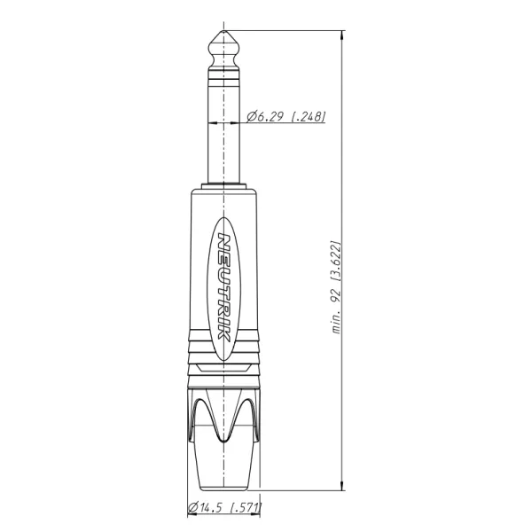 Spina jack 6.3mm mono volante Neutrik NP2X