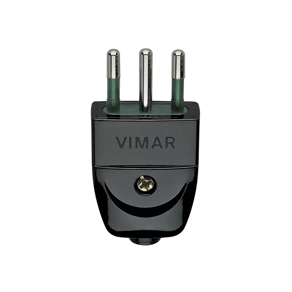 Vimar black 10A electrical plug 00201