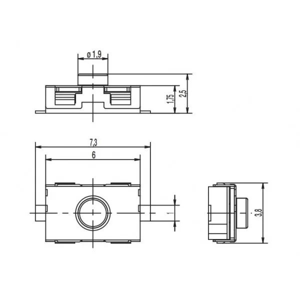 Micropulsante SMD 6x3.8mm 2 pin