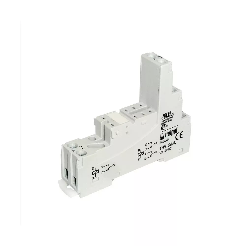 Socket for din bar double exchange relay