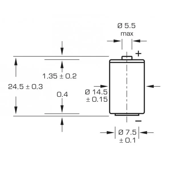 1/2AA 3.6V 1.2A LS14250 SAFT lithium battery