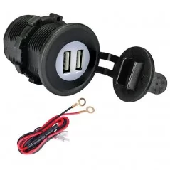 Double USB socket 5V 2.1A waterproof cigarette lighter panel