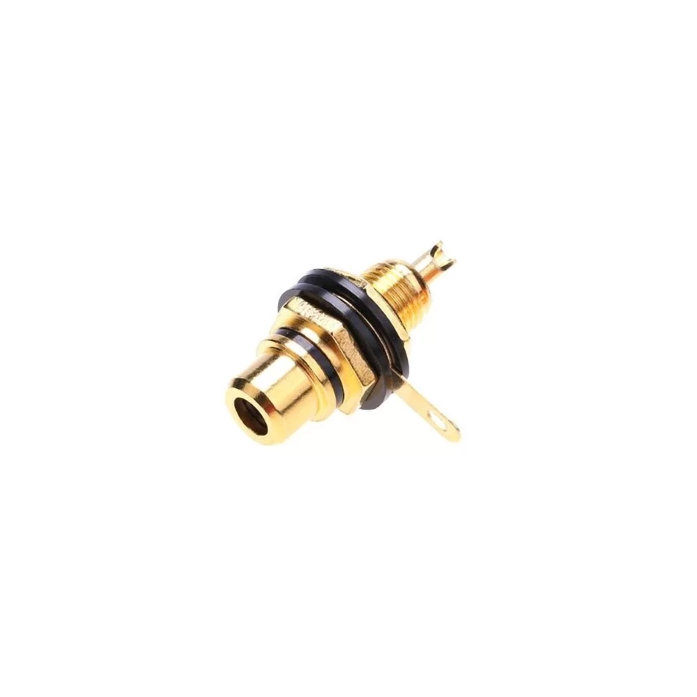 Golden black panel RCA socket