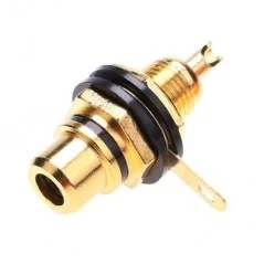 Golden black panel RCA socket