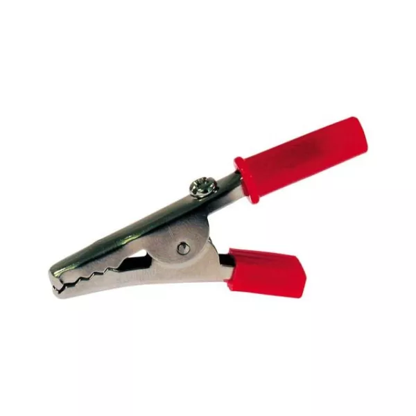 Red crocodile clip with screw