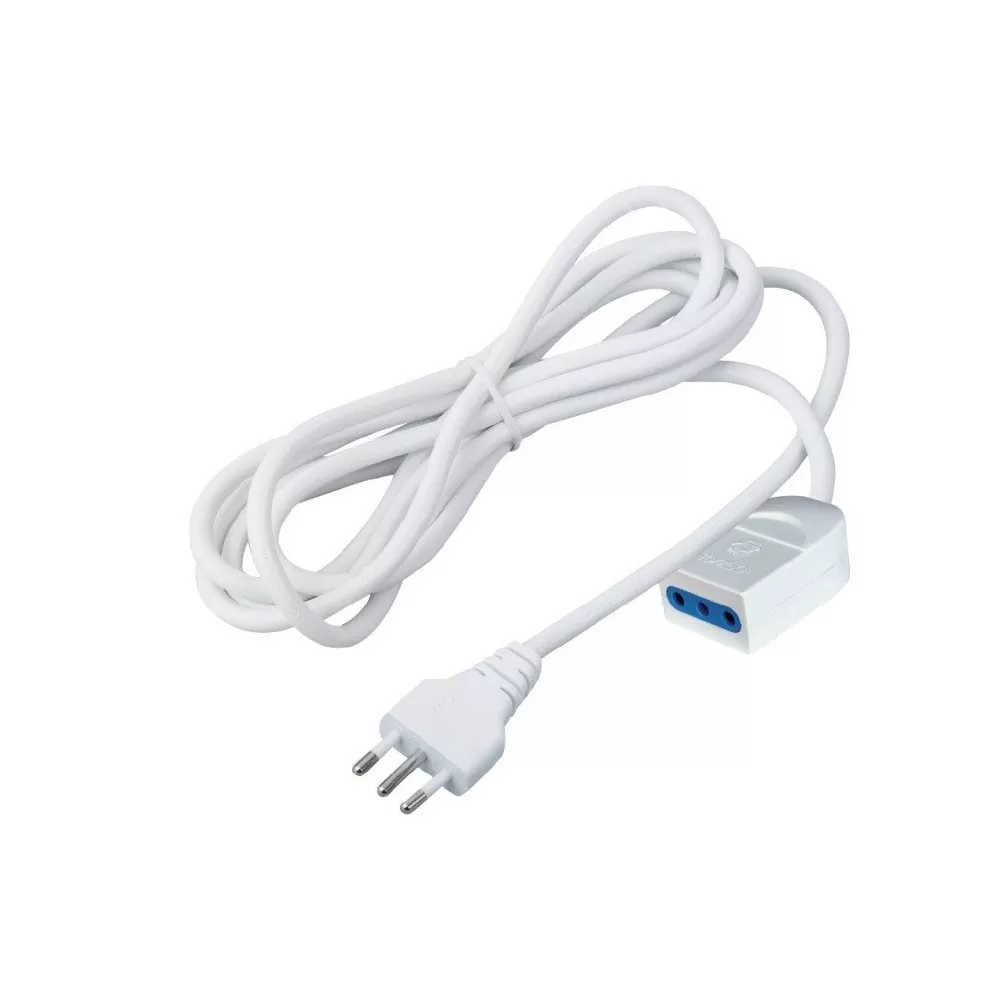 White electric extension 5mt 10A