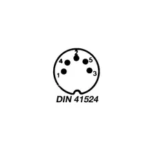 DIN 41524 5-pole 180° panel socket