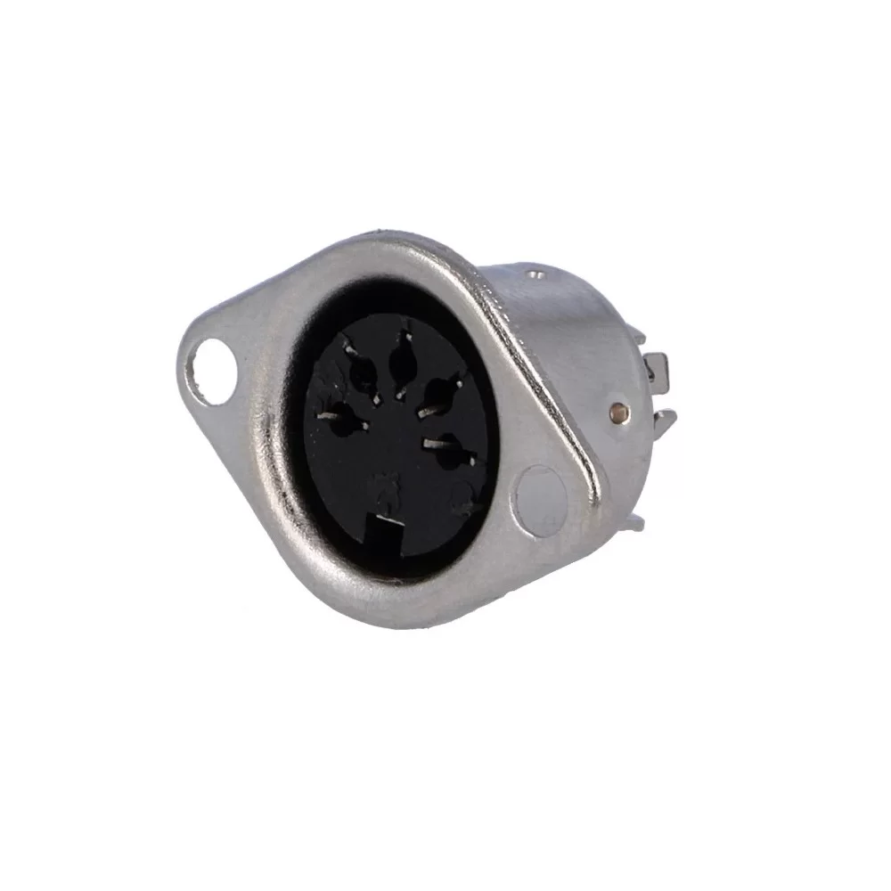 DIN 41524 5-pole 180° panel socket