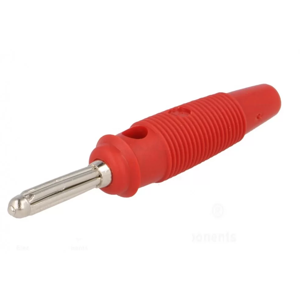 Banana plug 4mm red Hirschmann BUELA 20 K RT