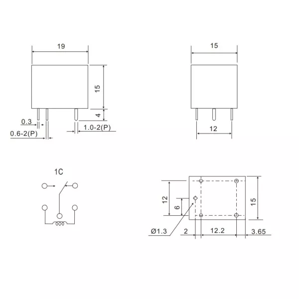 Relay 24V 15A 1 change LEG-24F