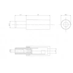 Connettore femmina DC 5.5x2.1mm corto Lumberg