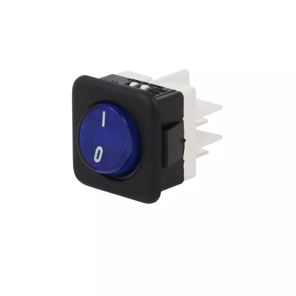 Blue illuminated square bipolar toggle switch 16A