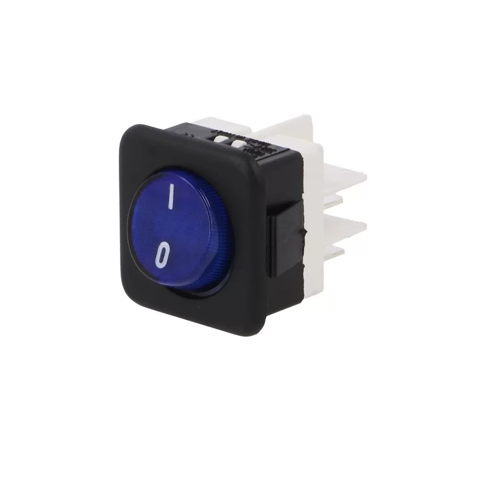 Blue illuminated square bipolar toggle switch 16A