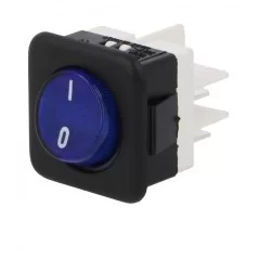 Blue illuminated square bipolar toggle switch 16A