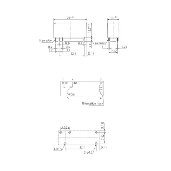 Relè 12V 8A 1 Scambio JS-12-K TAKAMISAWA