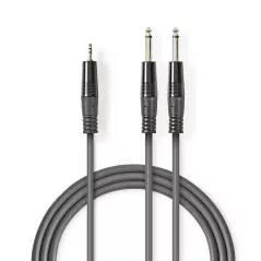 3.5mm stereo jack cable - 2 mono 6.3mm jacks